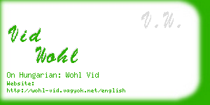 vid wohl business card
